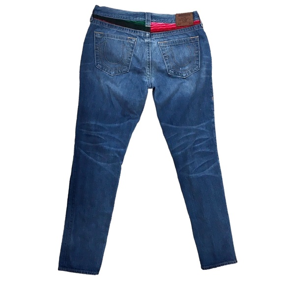 True Religion Women’s Jeans Brianna Boyfriend Button Fly w Aztec details | 30 - Picture 5 of 15
